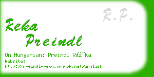 reka preindl business card